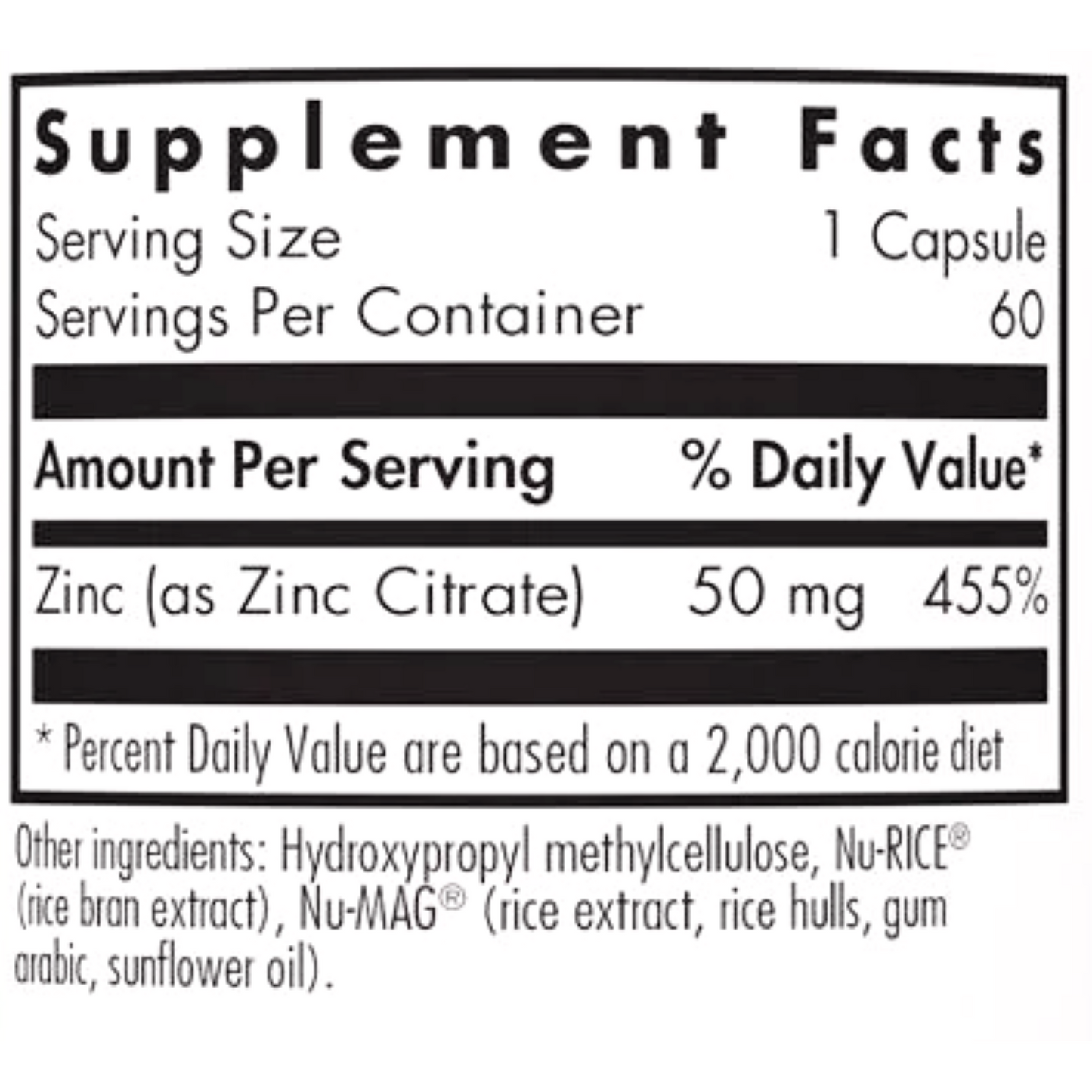 Zinc Citrate 50mg