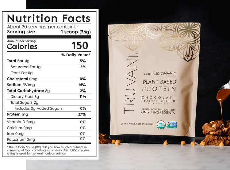 TRUVANI Chocolate Peanut Butter Protein Powder